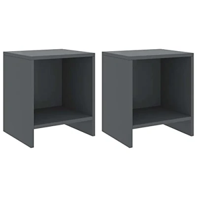 Afbeelding van Nachtkastjes 2 st 35x30x40 cm massief grenenhout donkergrijs