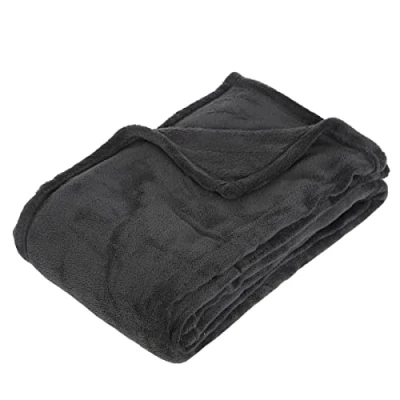 Afbeelding van Fleece deken/fleeceplaid donkergrijs 130 x 180 cm polyester Bankdeken deken plaid
