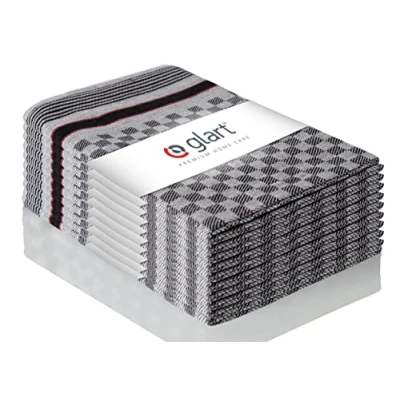 Afbeelding van Glart (Exclusive) katoenen doeken 10 delige baddoek, zwart wit, 50x70cm