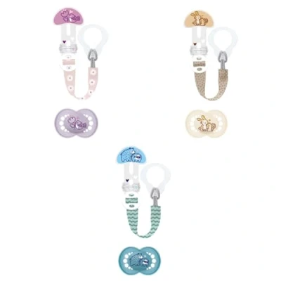 Afbeelding van MAM Original Natural Fopspeen Vanaf 6 Maanden met Fopspeenclip (Kleur : Blauw)