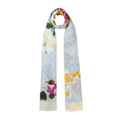Afbeelding van LIU JO Stola Flower Ramage Halsdoek, Dames, Maat: One Size, Cielo
