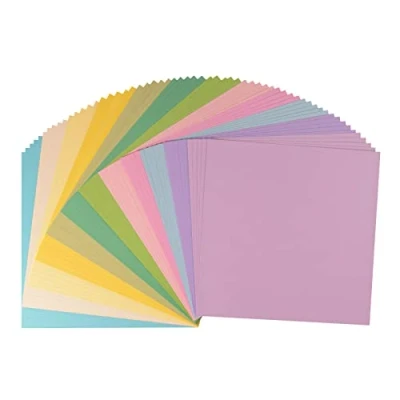 Afbeelding van Vaessen Creative Florence Kartonnen papier, lentekleuren, 216 g, 30,5 x cm, 12 5 vellen, glad oppervlak, voor schilderen, scrapbooking, cartografie, perforator en meer
