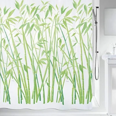 Image de Spirella 10. 42057 rideau de douche bambus green textile 180 x 200 cm