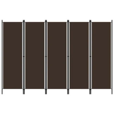 Afbeelding van vidaXL Kamerscherm met 5 panelen 250x180 cm bruin