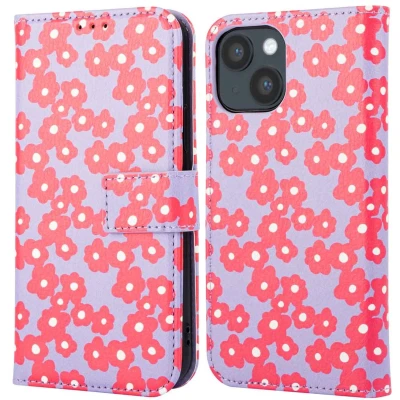 Afbeelding van imoshion Hoesje Geschikt voor iPhone 14 Design Bookcase smartphone Dusty Rose Blossoms