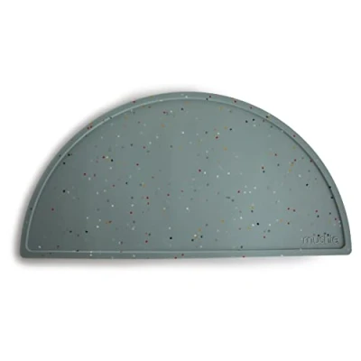 Afbeelding van Mushie Siliconen Placemats Cambridge Blue Confetti