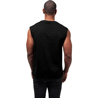 Afbeelding van Urban Classics Open Edge mouwloos herenshirt, Zwart (7)