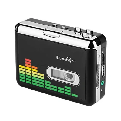 Afbeelding van BlumWay PC000249 cassette converter USB naar MP3, digitale cassettespeler, draagbaar, muziekspeler, omzetter met hoofdtelefoon en draagtas