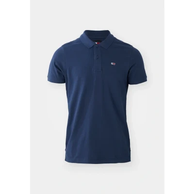 Afbeelding van Tommy Jeans Tjm Slim Placket Polo Dm0dm15370 Poloshirt met korte mouwen voor heren (1 stuk), Twilight Navy