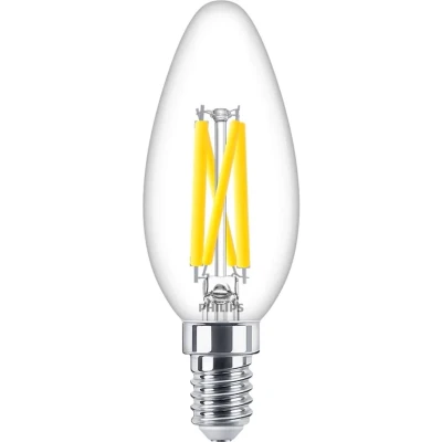 Afbeelding van Philips MASTER LED E14 Kaars Filament Helder 3.4W 470lm 922 927 Dim To Warm Beste Kleurweergave Dimbaar Vervangt 40W