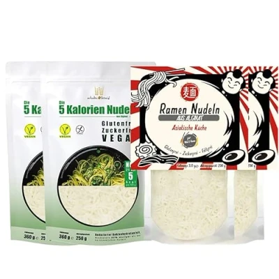 Afbeelding van 2 x 5 calorieën pasta en ramen noedels, alginaatnoedels SCHULTZ ROI, caloriearm glutenvrij