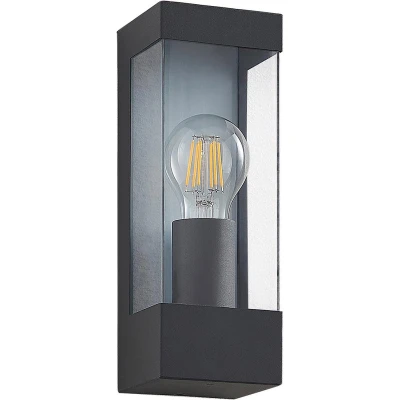 Afbeelding van Lindby buitenwandlamp Tilian, hoogte 25 cm, antraciet, staal