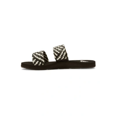 Afbeelding van Roxy Porto Slide Muiltjes, Dames, Maat: 36, Black white Textiel