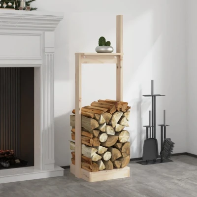 Afbeelding van Houtblokhouder 33,5x30x110 cm massief grenenhout