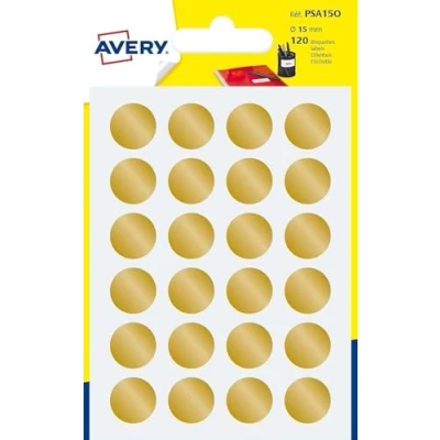 Image de Avery sachet de 120 Pastilles diamètre 15 mm A6 Or