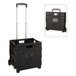 Afbeelding van H&amp;S Collection Trolley met vouwkrat van PP aluminium