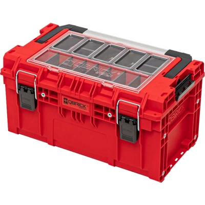 Afbeelding van Qbrick Systeem PRIME Gereedschapskoffer 250 Expert RED ULTRA HD Custom met organizer stapelbaar 535 x 327 277 mm 26 l IP66 5 inlays en 10 vakverdelingen