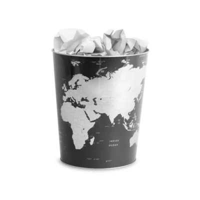Afbeelding van Balvi Globe Prullenbak Tin