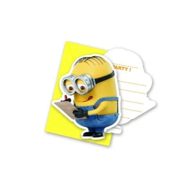Image de Uitnodiging Minions gele enveloppen 6 stuks