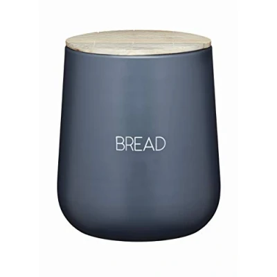 Afbeelding van KitchenCraft Serenity Broodtrommel met luchtdicht deksel, ijzer/mangohout, grijs/bruin, 21,5 x 24,5 cm