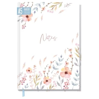 Afbeelding van Sweet Flowers, A5, geruit, 124 pagina&#039;s, 62 vellen, ideaal als dagboek, ideeënboek, schrijfboek, klimaatvriendelijk en duurzaam