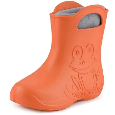 Afbeelding van Ladeheid LA CA FrogWinter Kinder Regenlaarzen Rubber met Binnenschoen EVA Wasbare Oranje/Grijs 22/23