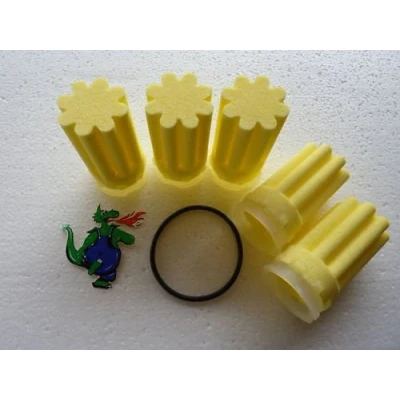 Afbeelding van Siku 5 x 50 µm oliefilter met inzetstuk, sterbrander en afdichting, geel, voor verwarming
