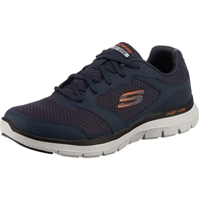 Image de Skechers FLEX ADVANTAGE 4.0 Homme Sneaker Basse, Maille en cuir bleu marine, 41 EU