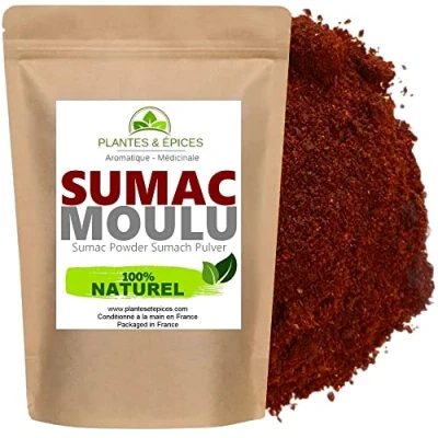 Image de Plantes &amp; Epices Sumac pure moulu poudre Qualité BIO Sachet Fraîcheur Biodégradable Refermable (100g)