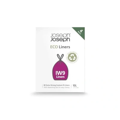 Afbeelding van Joseph Eco IW9 gerecyclede vuilniszakken, keuken/badkamer, trekkoord, zeer robuust, 80 stuks, 10 l, grijs