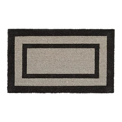 Afbeelding van Relaxdays deurmat kokos standaard, antislip kokosmat, voetmat, voetveger lang grijs