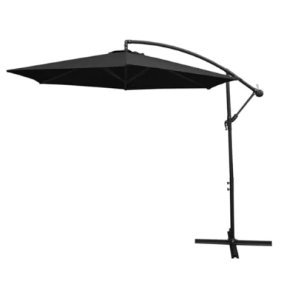 Afbeelding van Zweefparasol Zwart 247x300x300 cm Draai en kantelbaar Incl. Beschermhoes UV bescherming
