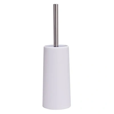 Afbeelding van MSV Toiletborstel in houder/WC borstel ivoor wit kunststof 35 cm