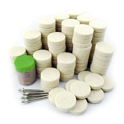 Afbeelding van Merryland RMTA125C1 Polijstwiel van vilt, 125 stuks, polijstschijf 25 mm, 120 polijstpasta 1 stuk en boorhouder, 4 mini draaigereedschap, elektrische accessoires, doe het zelf,