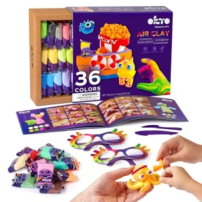 Afbeelding van Okto Clay 3D DIY Kunstwerk, 36 colors Set With Air Clay, 70149