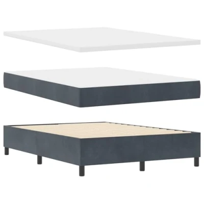 Afbeelding van vidaXL Boxspring Bed met Matras &amp; Bank Donkergrijs 160x200 cm Fluweel