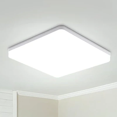 Afbeelding van Combuh Led plafondlamp, 48 W, 4320 lm, eenvoudig te installeren, plafondlampen voor moderne slaapkamers, woonkamer, keuken, koud wit, 6500 K, vierkant, 30 x 4 cm