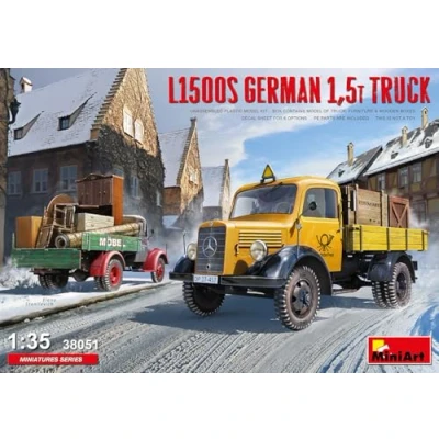 Afbeelding van 1:35 MiniArt 38051 L1500S German 1,5t Truck Plastic Modelbouwpakket