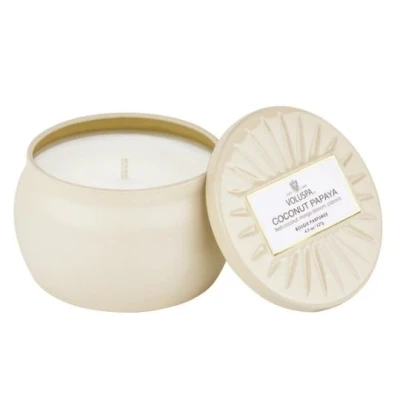 Afbeelding van Voluspa Geurkaars Vermeil Coconut Papaya Mini Tin Candle