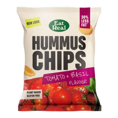 Afbeelding van Eat Real Tomato &amp; Basil Hummus Chips 18 x 45 gram
