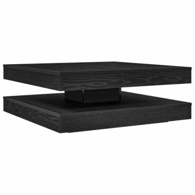Afbeelding van vidaXL Salontafel 360 graden draaibaar 90x90x34,5 cm zwart eikenkleur