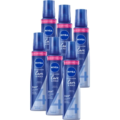 Afbeelding van NIVEA Haarmousse Care &amp; Hold Extra Strong 6x 150 ml