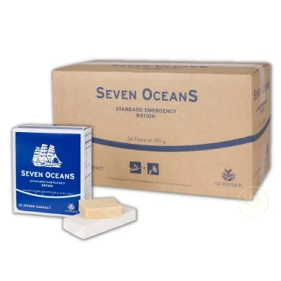Afbeelding van Seven Oceans XXL Noodvoeding, 24 x 500 g, zeer energiek, met vitaminen, extreem duurzame eenheden, survivalvoeding
