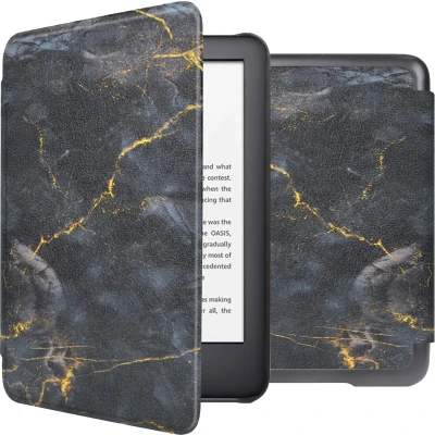 Afbeelding van iMoshion Ereader Cover / Hoesje Geschikt voor Amazon Kindle (2022) 11th gen Design Sleepcover Bookcase zonder stand Zwart Black Marble