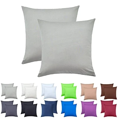 Afbeelding van NatureMark Jersey kussenhoezen in vele maten en kleuren, voor zijkussen of nekkussen, 40 x cm, zilvergrijs, set van 2