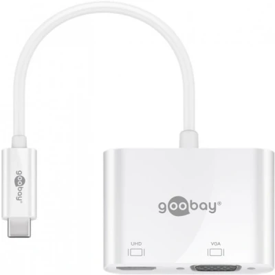 Afbeelding van Goobay USB C multipoortadapter HDMI +VGA breidt een apparaat uit met en VGA poort