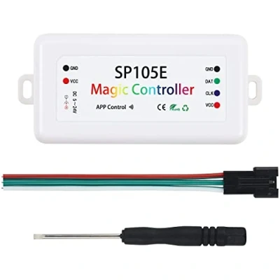 Afbeelding van VIPMOON SP105E Bluetooth Controller LED DC 5V 24V voor IC Strip WS2811 WS2812 WS2801 LPD6803, iOS/Android APP 200 modi, DIY het aanpassen van kleur, helderheid, snelheid, eenvoudig