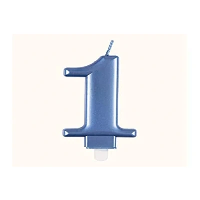 Afbeelding van Unique 19611 verjaardagskaars nummer 2,5 9 cm, blauw, metallic, 1 stuk