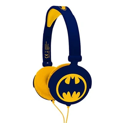 Image de Lexibook, Batman, Casque audio stéréo enfant, puissance sonore limitée, pliable et ajustable, bleu/orange, HP015BAT