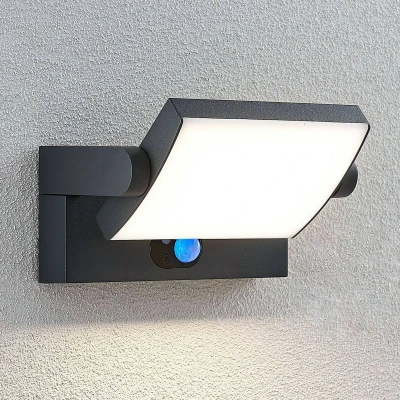 Afbeelding van Lindby solar buitenlamp 1licht Aluminium, kunststof H: 10.5 cm donkergrijs, wit gesatineerd Inclusief lichtbron